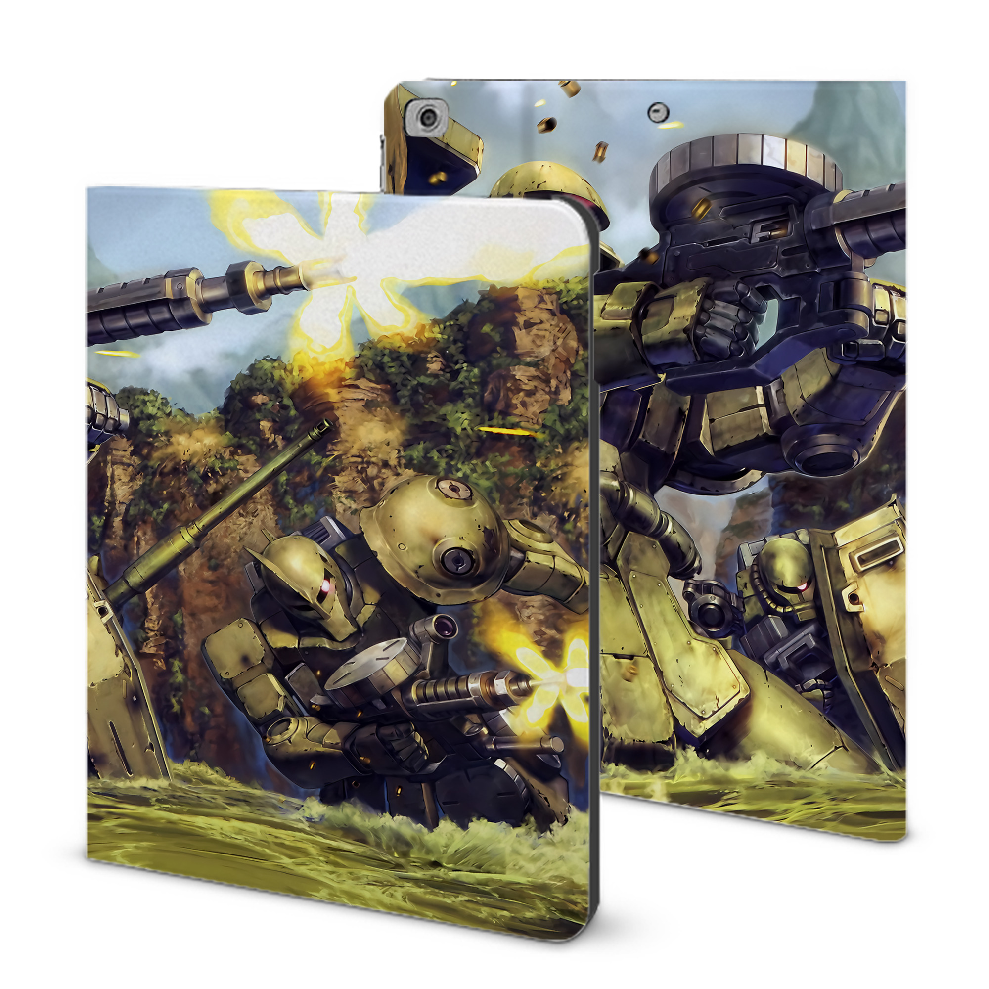 （画像用） 機動戦士ガンダム Mobile Suit Gundam IPad ケース ブック型 PUレザー TPU 耐衝撃 軽量 薄型 ペン収納なし 全面保護 IPad 各モデル対応